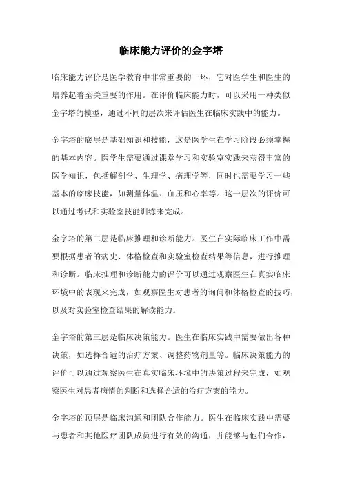 临床能力评价的金字塔