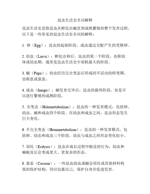 昆虫生活史名词解释