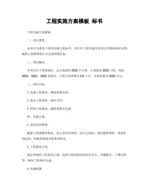 工程实施方案模板 标书