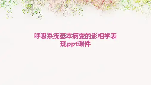 呼吸系统基本病变的影相学表现PPT课件