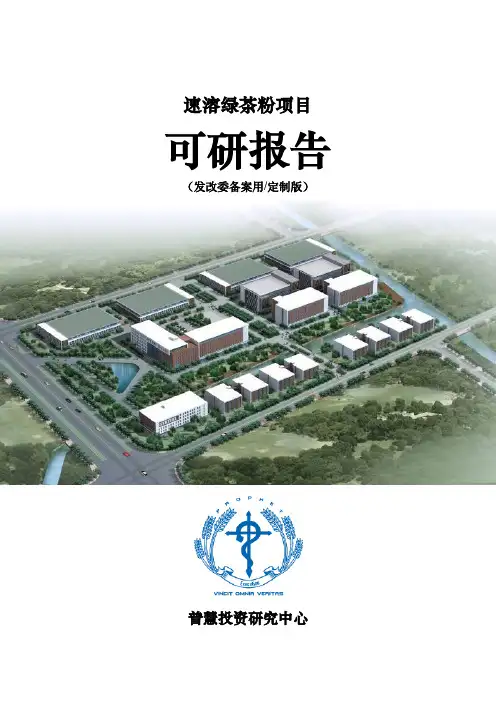 速溶绿茶粉项目可研报告发改委备案用(定制版)