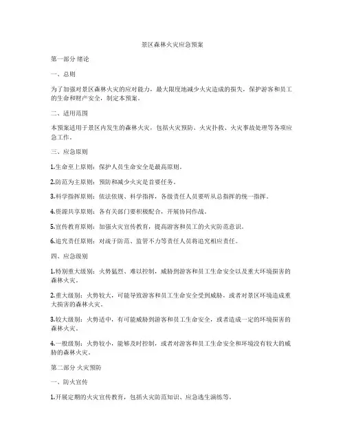 景区森林火灾应急预案