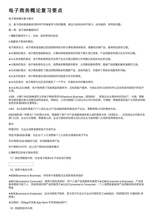 电子商务概论复习要点