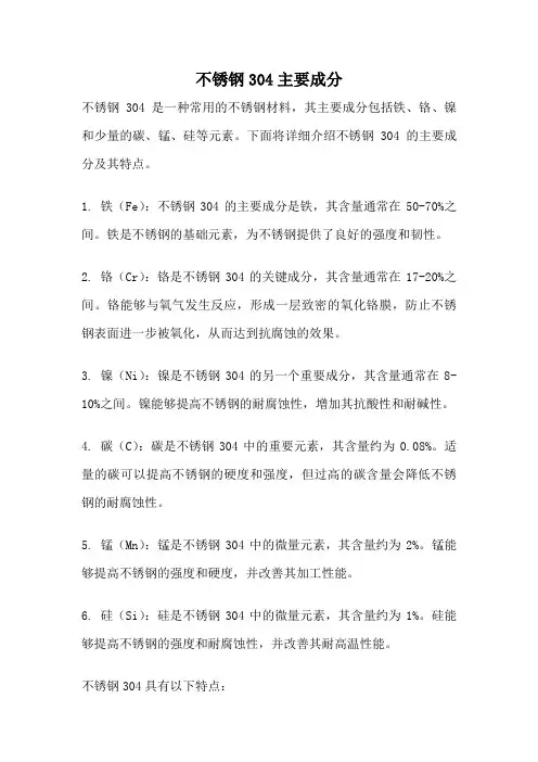 不锈钢304主要成分