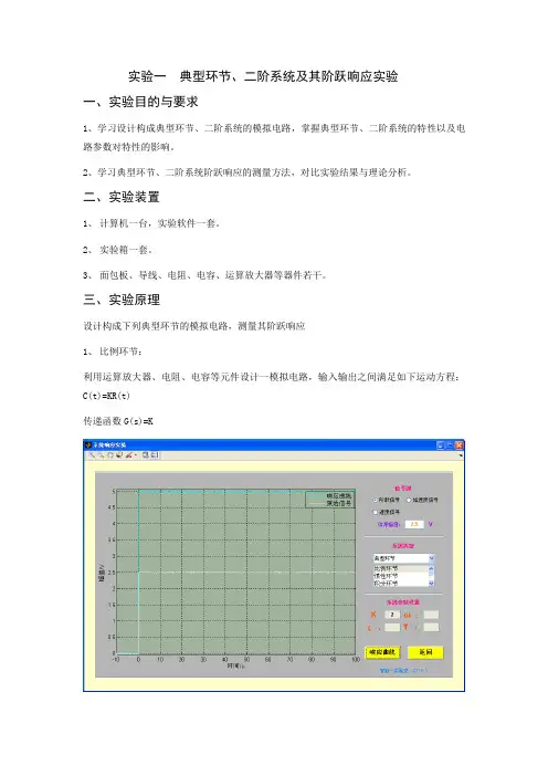 阶跃响应实验
