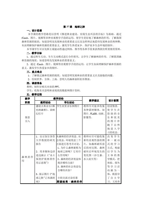 第37课  地球之肺