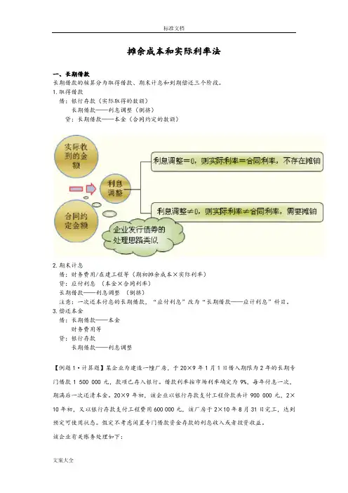 摊余成本和实际利率法