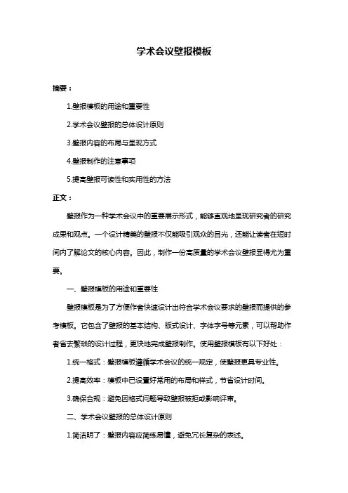 学术会议壁报模板