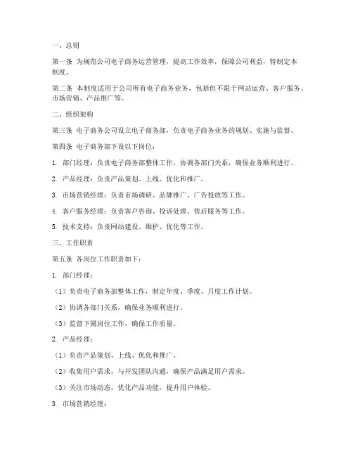 电子商务公司管理制度全套