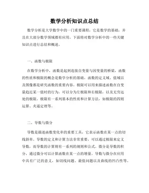 数学分析知识点总结