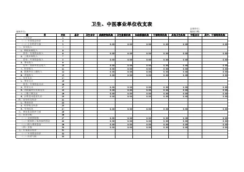 卫生 中医事业单位收支表