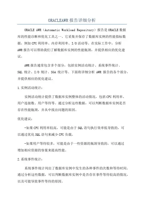 ORACLEAWR报告详细分析
