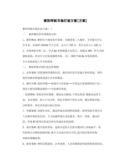衡阳样板市场打造方案