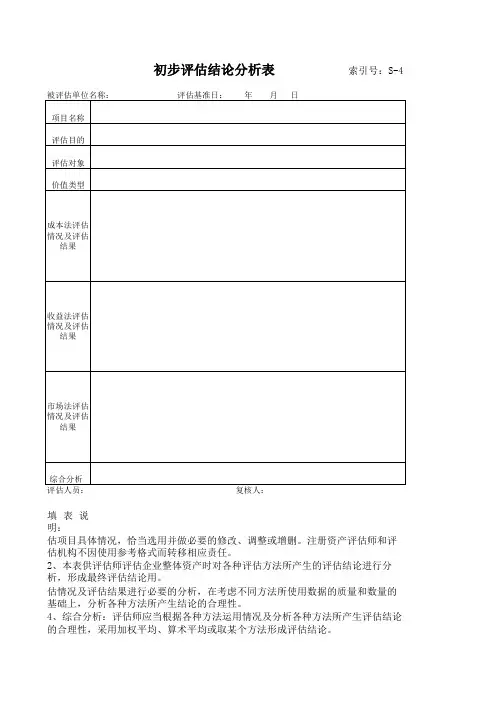 7-评估方法适用性分析表