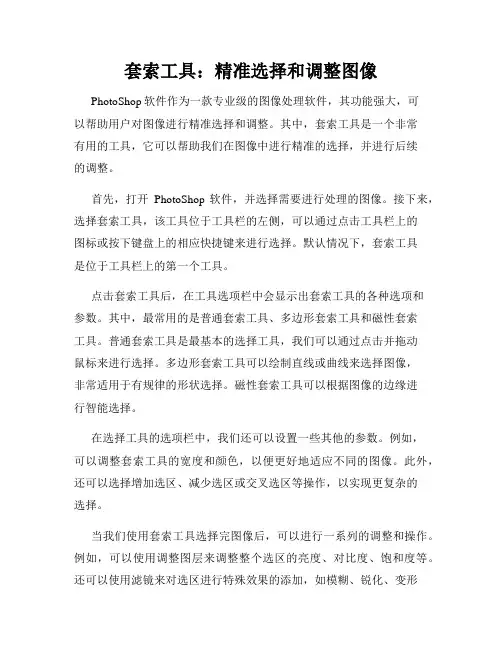 套索工具 精准选择和调整图像