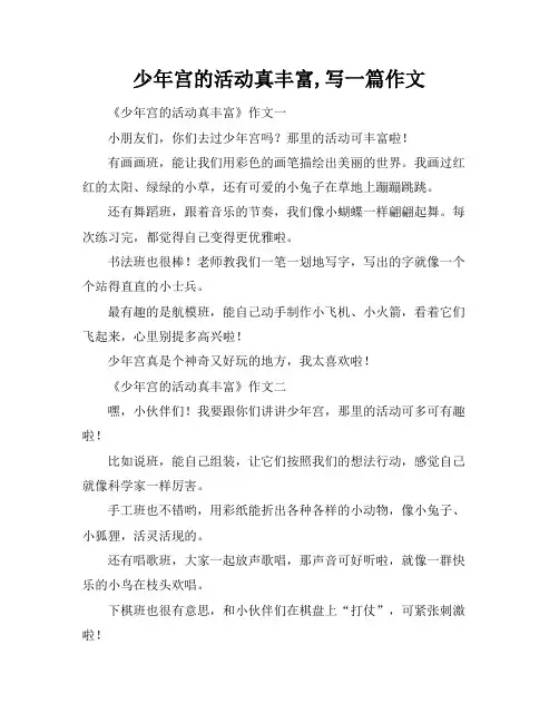 少年宫的活动真丰富,写一篇作文
