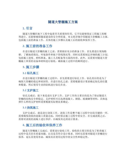 隧道大管棚施工方案