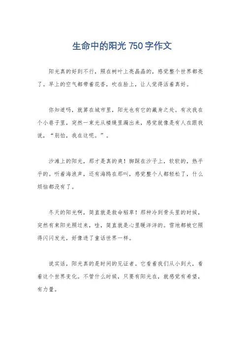 生命中的阳光750字作文