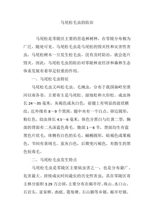 马尾松毛虫的防治