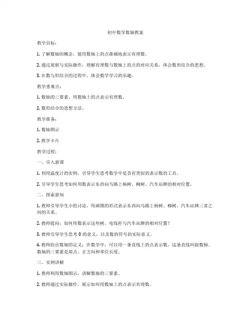 初中数学数轴教案