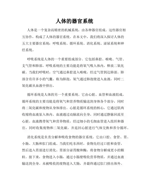 人体的器官系统