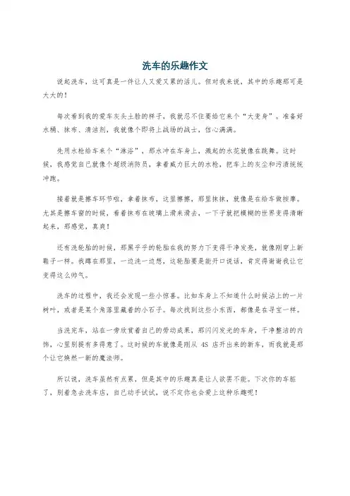 洗车的乐趣作文