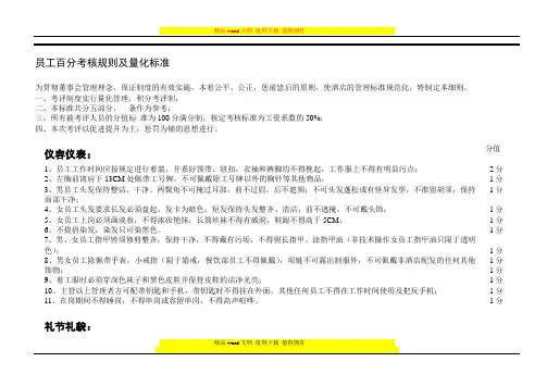 员工百分考核规则及量化标准