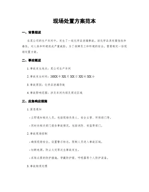 现场处置方案范本