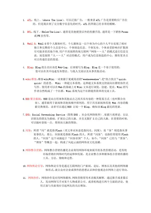 网络公关术语1