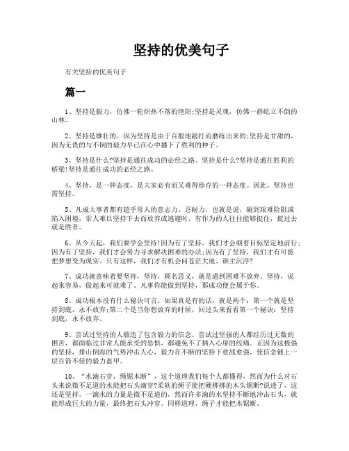 坚持的优美句子