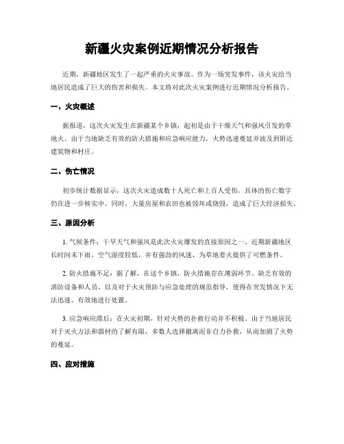 新疆火灾案例近期情况分析报告