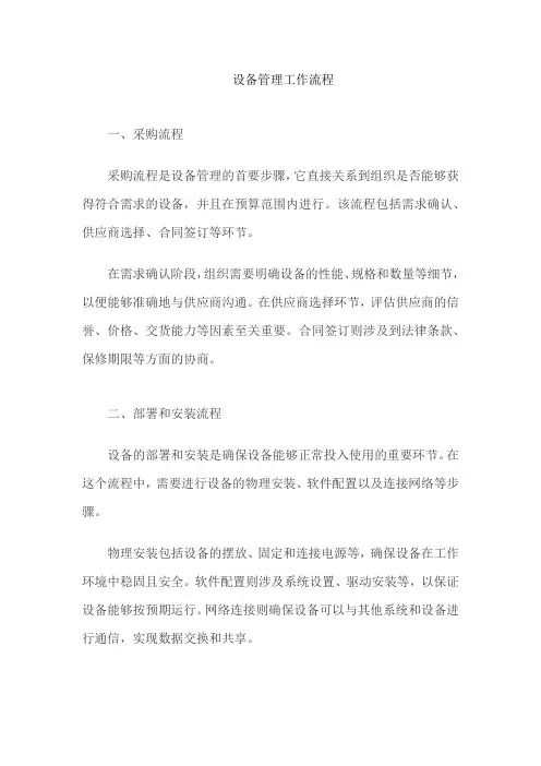 设备管理工作流程