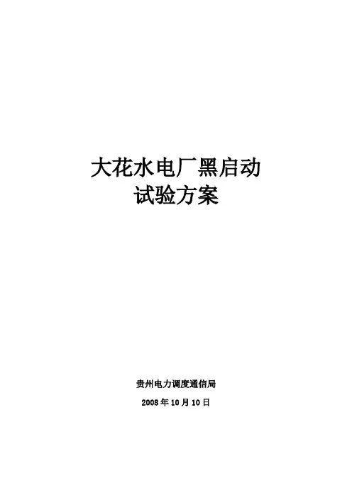 大花水电厂黑启动
