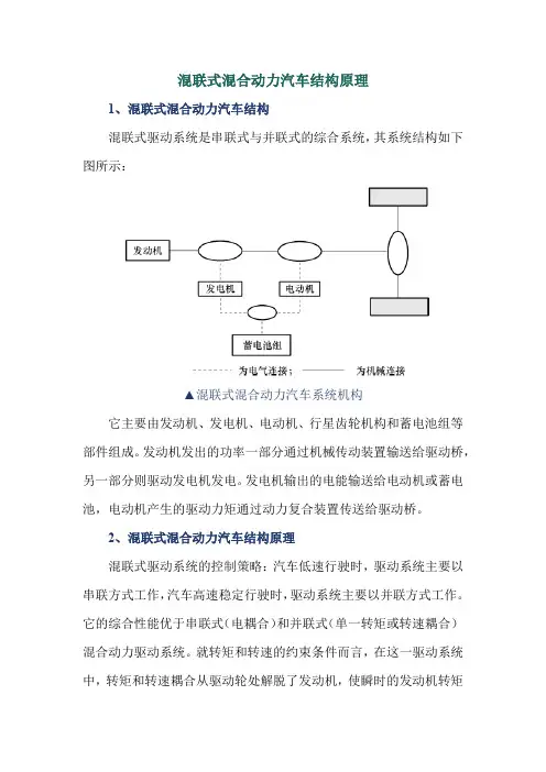 混联式混合动力汽车结构原理