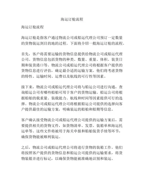 海运订舱流程