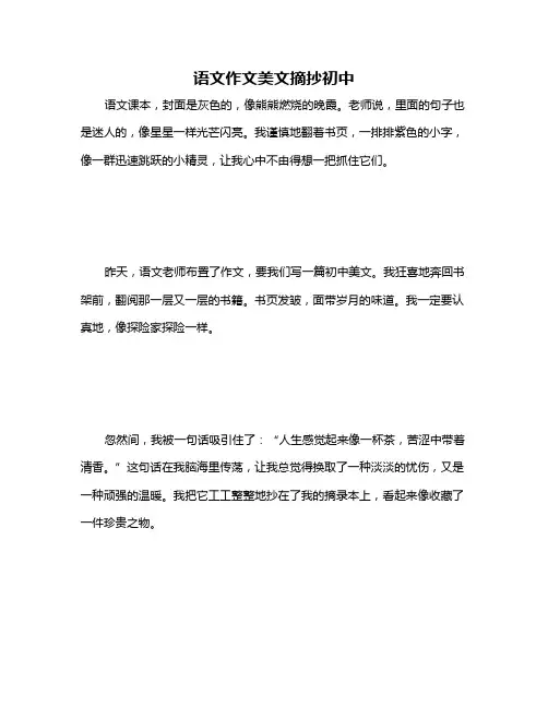 语文作文美文摘抄初中