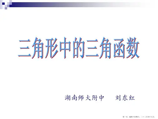 高三文科数学总复习课件：三角形中的三角函数