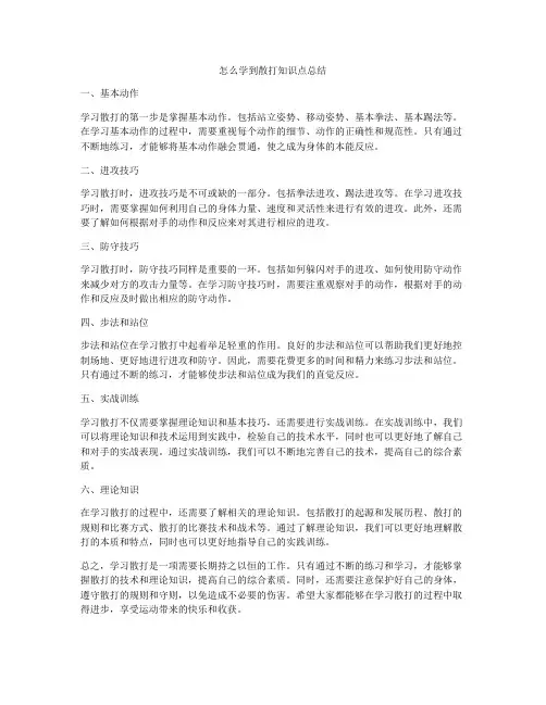 怎么学到散打知识点总结