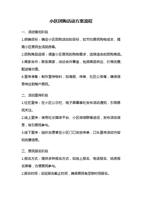 小区团购活动方案流程
