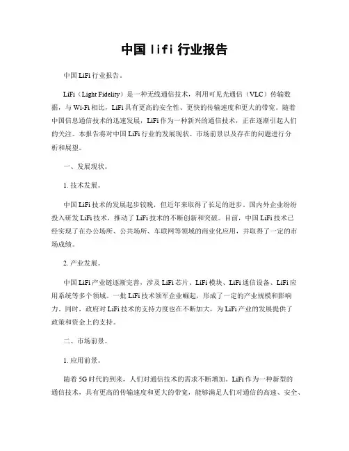 中国lifi行业报告