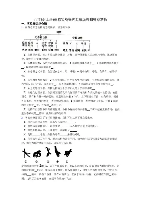 八年级(上册)生物实验探究汇编经典和答案解析[002]