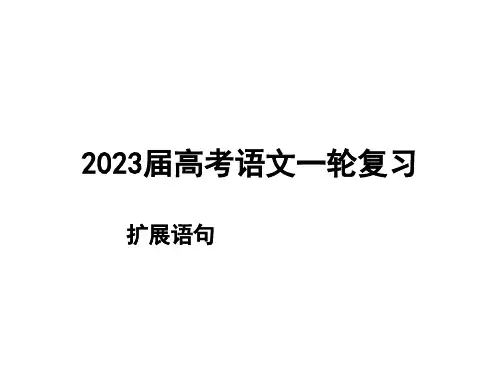 2023届高考语文扩展语句ppt
