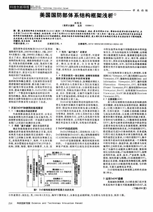 美国国防部体系结构框架浅析