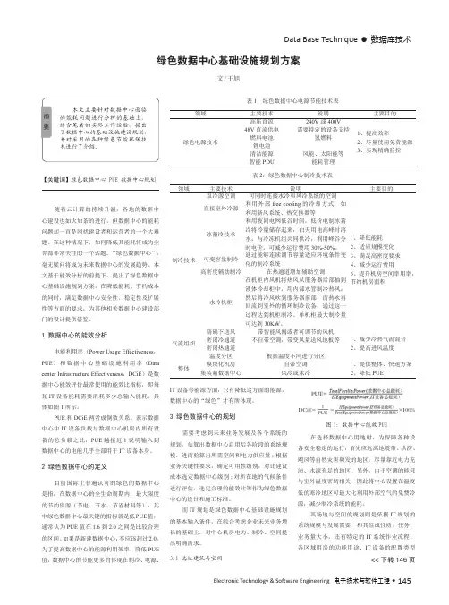 绿色数据中心基础设施规划方案