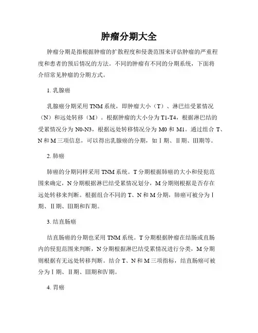 肿瘤分期大全