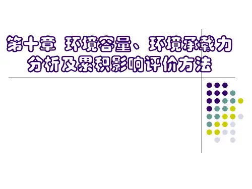 中科大环境影响评价技术方法课件第10章  环境容量、环境承载力分析及累积影响评价方法