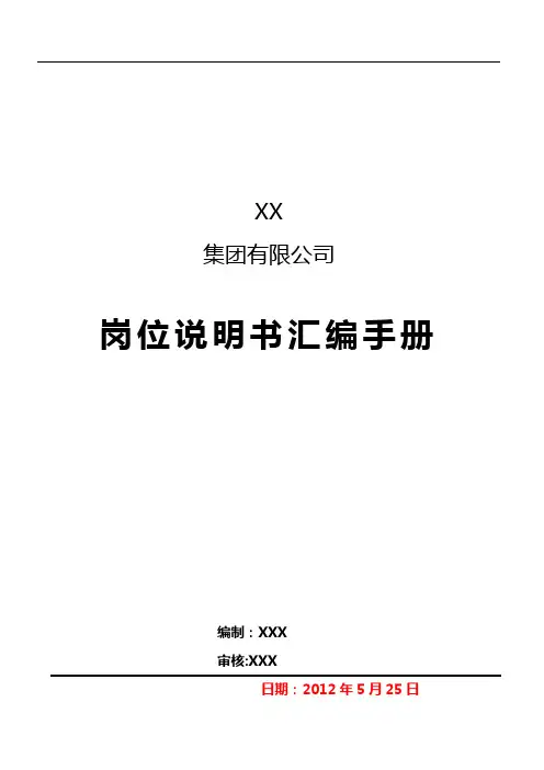 集团有限公司岗位说明书汇编手册--2017