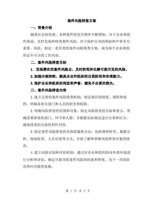 案件风险排查方案