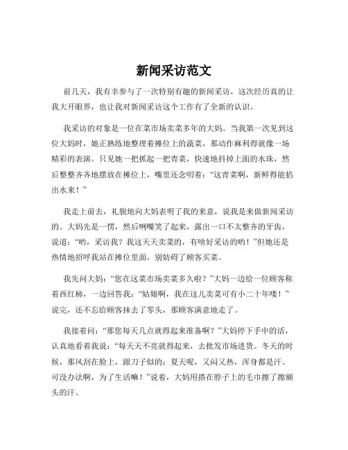 新闻采访范文