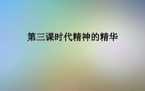 第三课时代精神的精华